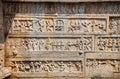 Indian ancient basrelief in Hampi Royalty Free Stock Photo