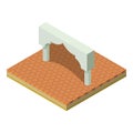 Indian arch icon, isometric style