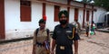 Indian army officer with NCC girl during an Independence Day program Royalty Free Stock Photo