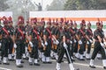 Indian Army Officers preparing for taking part in the upcoming Indian Republic Day parade at Indira Gandhi Sarani, Kolkata, West