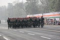 Indian Army Officers preparing for taking part in the upcoming Indian Republic Day parade at Indira Gandhi Sarani, Kolkata, West