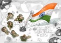 Indian Army soilder saluting falg of India on Happy Republic Day Royalty Free Stock Photo