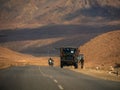 Indian Army truck on Mountain road of Ladakh, Northern India.Beautiful landscape of Ladakh, highest plateau in India