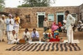 Indian Asian Men Women and Children in Courtyard