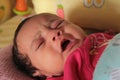 Indian asian small baby crying Royalty Free Stock Photo