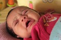 Indian asian small baby crying Royalty Free Stock Photo