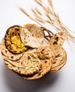 Indian assorted bread basket selective focus Royalty Free Stock Photo
