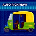 Indian Auto Rickshaw representing colorful India