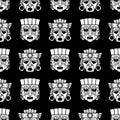 Indian aztec and african tribal vodoo mask seamless pattern