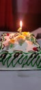 Indian baby birthday cake with strawberry flavor