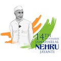 Indian background with Nation Hero and Freedom Fighter Jawaharlal Nehru Pride of India