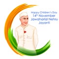 Indian background with Nation Hero and Freedom Fighter Jawaharlal Nehru Pride of India