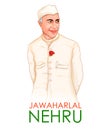 Indian background with Nation Hero and Freedom Fighter Jawaharlal Nehru Pride of India for 14th November Happy Children