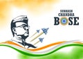 Indian background with Nation Hero and Freedom Fighter Subhash Chandra Bose Pride of India for 23rd January