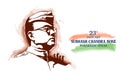 Indian background with Nation Hero and Freedom Fighter Subhash Chandra Bose Pride of India for 23rd January