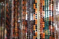 Indian beads and jewelry on the counter in store Royalty Free Stock Photo