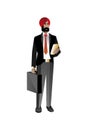 Indian bearded businessman with mobile phone