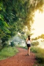 Indian beautiful girl on morning walk