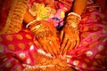Indian Bengali bridal hand Mehendi makeup