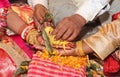 Indian bengali wedding rituals hasto bandhan Royalty Free Stock Photo