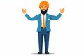 indian bharat man in business suit vector flat isolated vector style illustration