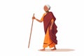 indian bharat old woman vector flat isolated vector style illustration