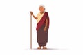 indian bharat old woman vector flat isolated vector style illustration