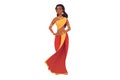 indian bharat woman vector flat minimalistic isolated vector style illustration