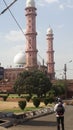 Indian bhopal great old mosque on hill Royalty Free Stock Photo