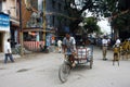 Indian bicycle and policemen on the street