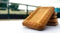 Indian biscuits stacked over white background Royalty Free Stock Photo