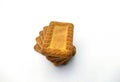 Indian biscuits stacked over white background Royalty Free Stock Photo