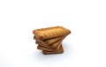 Indian biscuits stacked over white background Royalty Free Stock Photo
