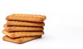 Indian biscuits stacked over white background Royalty Free Stock Photo