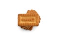 Indian biscuits stacked over white background Royalty Free Stock Photo