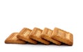 Indian biscuits stacked over white background Royalty Free Stock Photo
