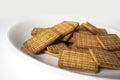indian biscuits wheat biscuits in the plate white background Royalty Free Stock Photo