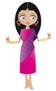 Indian Bollywood Woman In A Pink And Purple Sari