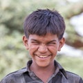 Indian boy attended the annual Pushkar Camel Mela. Royalty Free Stock Photo