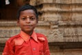 Indian boy near the temple Royalty Free Stock Photo