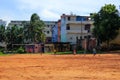 Indian boys playing cricket game on the playground in park. Kanyakumari, India Royalty Free Stock Photo