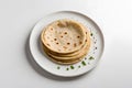 Indian breakfast- aloo paratha. Aloo paratha- Indian potato pancakes served with yogurt dip Royalty Free Stock Photo