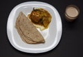 Indian Breakfast Chappathi, Egg Roast And Tea Royalty Free Stock Photo