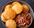 Indian vegan meal -Chole Puri Royalty Free Stock Photo