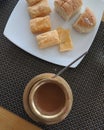 Indian Breakfast Tea with Bun Muska and Khari