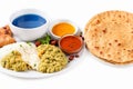 Indian breakfast on white background