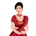 Indian Bride character illustration on white background