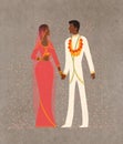 Indian bride and groom on their wedding day