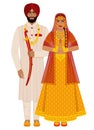 Indian bride and groom in traditional costumes Royalty Free Stock Photo