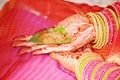 Indian Bride Holding Jeelakarra and Bellam